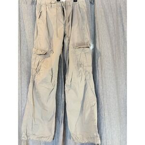 LOGC by H M Cargo Pants Khaki Beige Utility Pockets Drawstring Waist Mens Size12